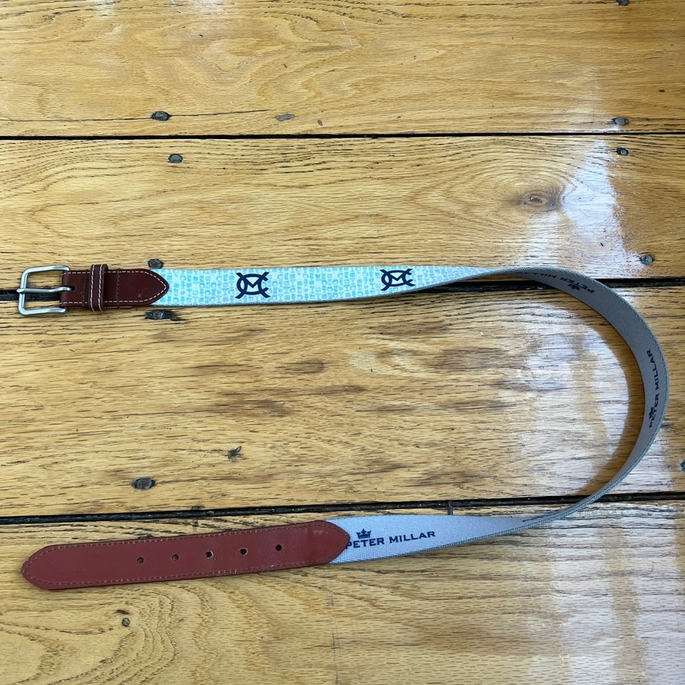 Peter Millar Blue and Brown Patterned Belt